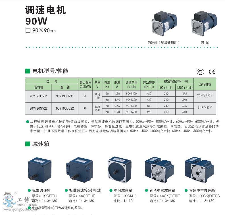 90W調(diào)速電機