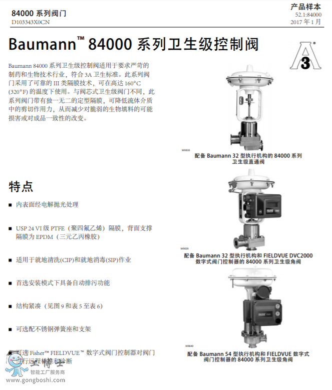 Baumann™ 84000 衛(wèi)生級控制閥